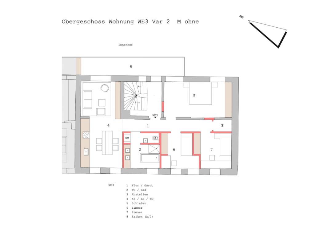 Wohnhaus Jubelberg in Langenweddingen - Obergeschoss Wohnung WE3